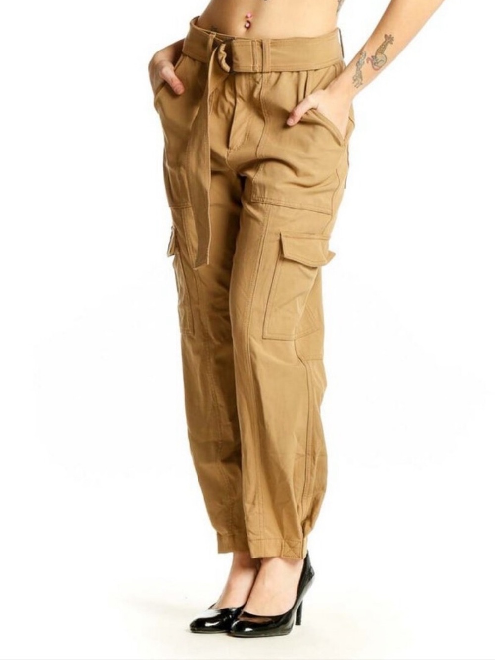 Banana Republic High-Rise Tapered Belted Cargo Pants 12